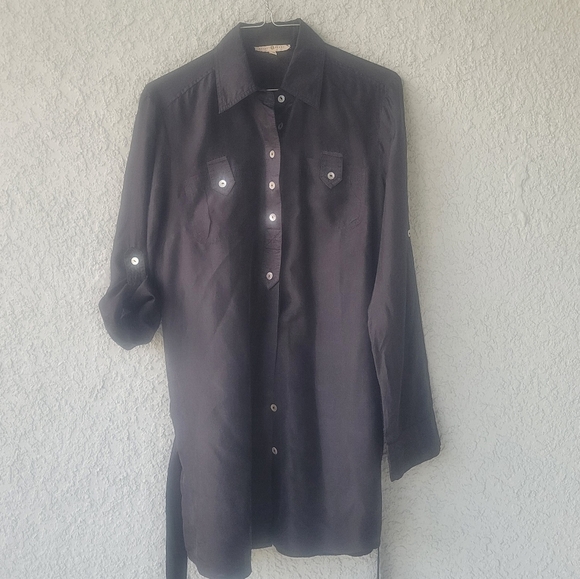 Velvet Heart Silk Button Up Shirt - Picture 1 of 11